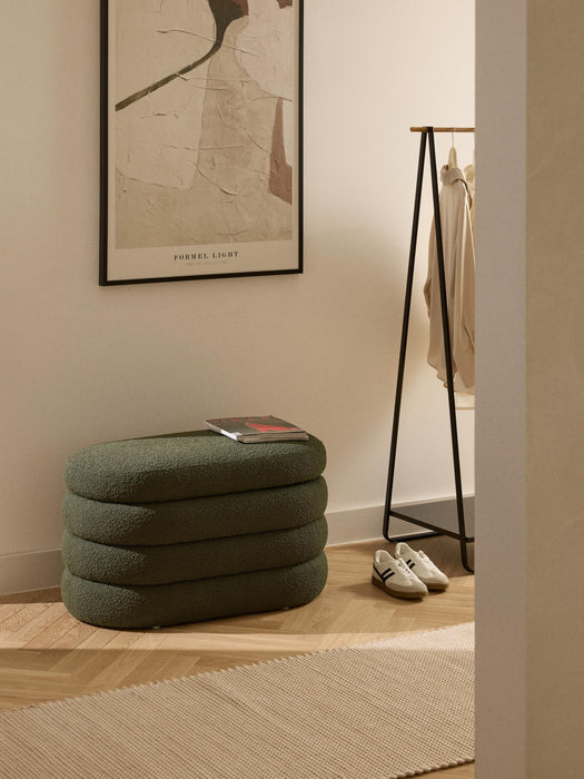 Small Boucl Upholstered Bench Alto with Storage Space
