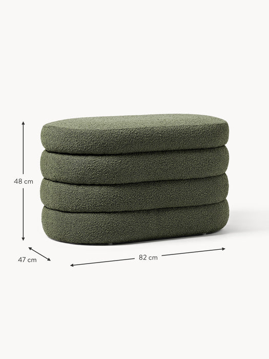 Small Boucl Upholstered Bench Alto with Storage Space
