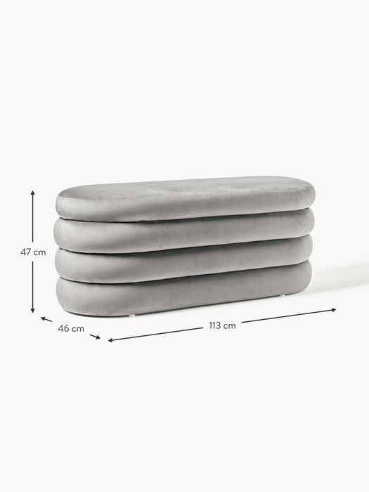 Velvet Upholstered Bench Alto with Storage Space