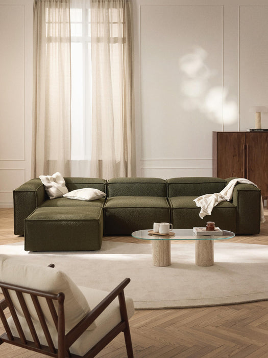 Lennon Bouclé Modular Sofa (4-seater) with Ottoman (left/right)