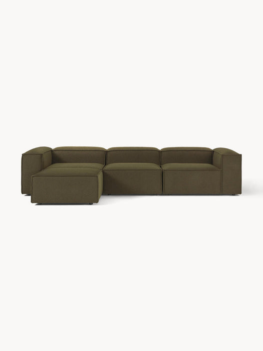 Lennon Bouclé Modular Sofa (4-seater) with Ottoman (left/right)