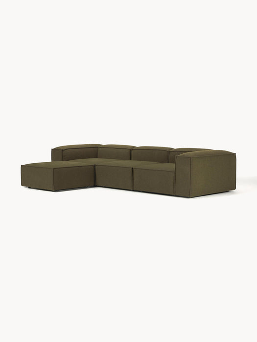 Lennon Bouclé Modular Sofa (4-seater) with Ottoman (left/right)