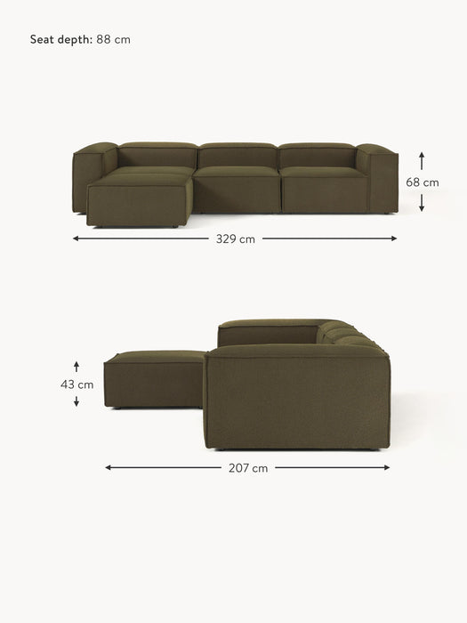 Boucl Modular Sofa Lennon 4-seater with Ottoman leftright