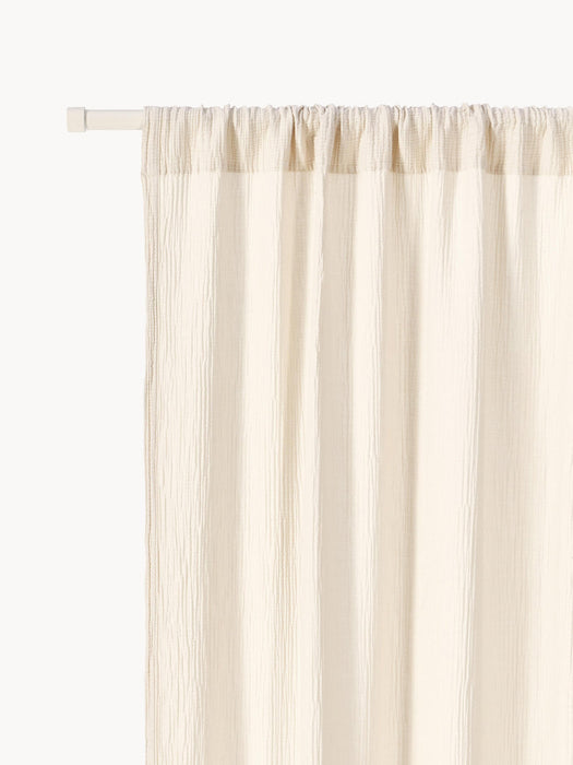 Malvina Sheer Muslin Rod Pocket Curtains, Set of 2, W 130 cm
