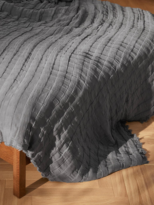 Bethany Muslin Bedspread with Fringes