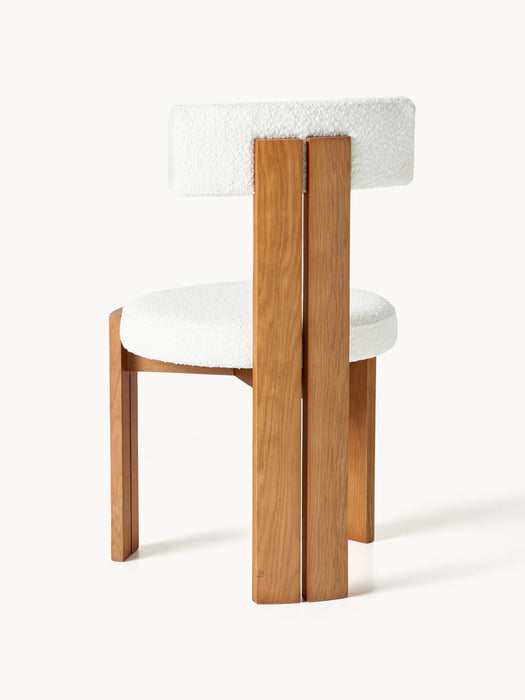 Wooden Dining Chair Katya with Boucl Upholstery