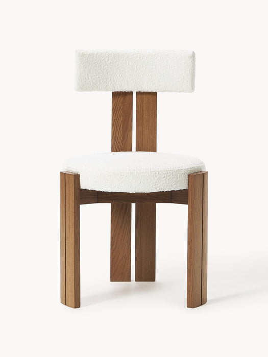 Wooden Dining Chair Katya with Boucl Upholstery