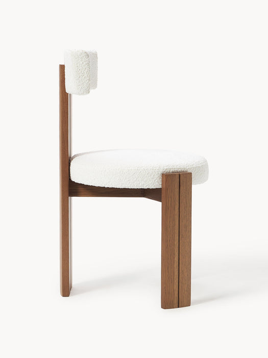 Wooden Dining Chair Katya with Boucl Upholstery