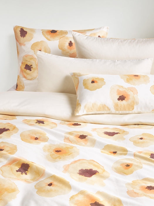 Cotton Satin Duvet Cover Fiorella with Floral Print