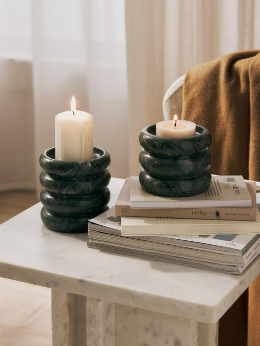 Orta Marble Candle Holders, Set of 2
