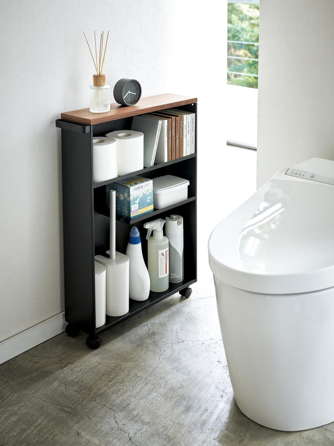 Bathroom Shelving Unit Tower with Wheels
