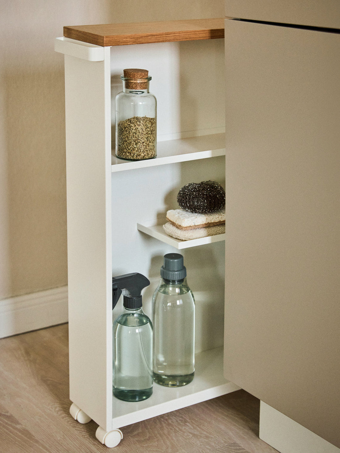 Bathroom Shelving Unit Tower with Wheels
