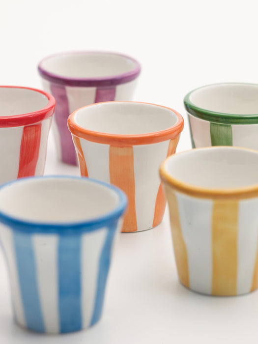 Handcrafted Espresso Cups Righe Set of 6