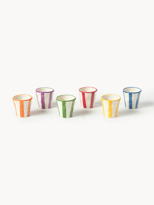 Handcrafted Espresso Cups Righe Set of 6