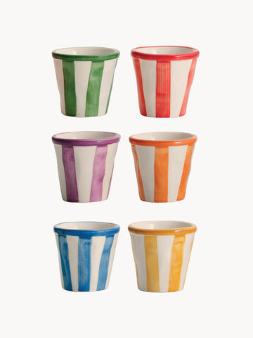 Righe Handcrafted Espresso Cups, Set of 6