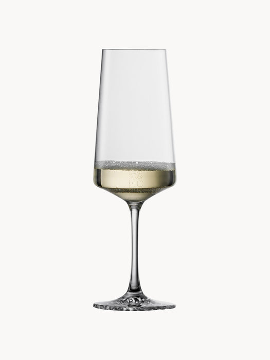 Crystal Champagne Flutes Echo Set of 4