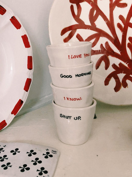Hand-Painted Espresso Cup I Love You