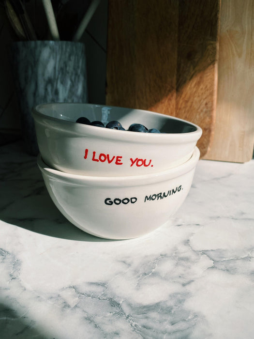 Hand-Painted Small Bowl Good Morning