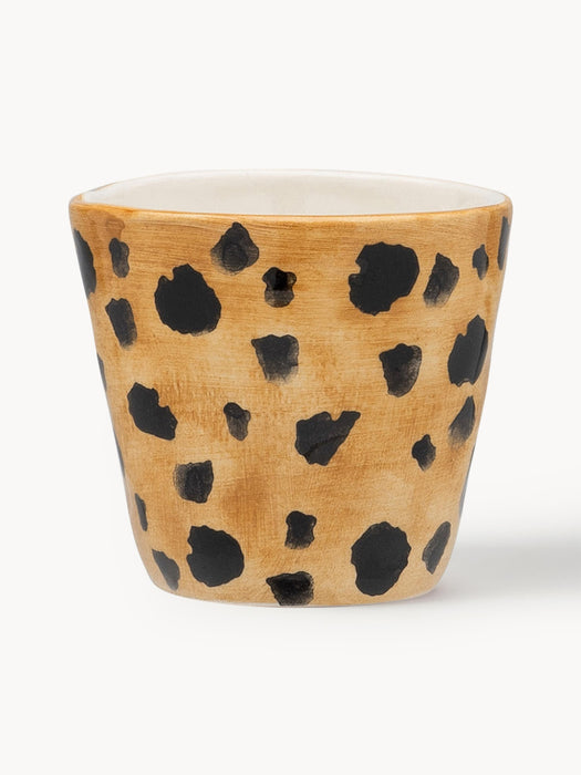 Hand-Painted Espresso Cups Leopard Set of 2