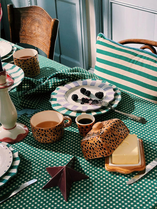 Hand-Painted Espresso Cups Leopard Set of 2