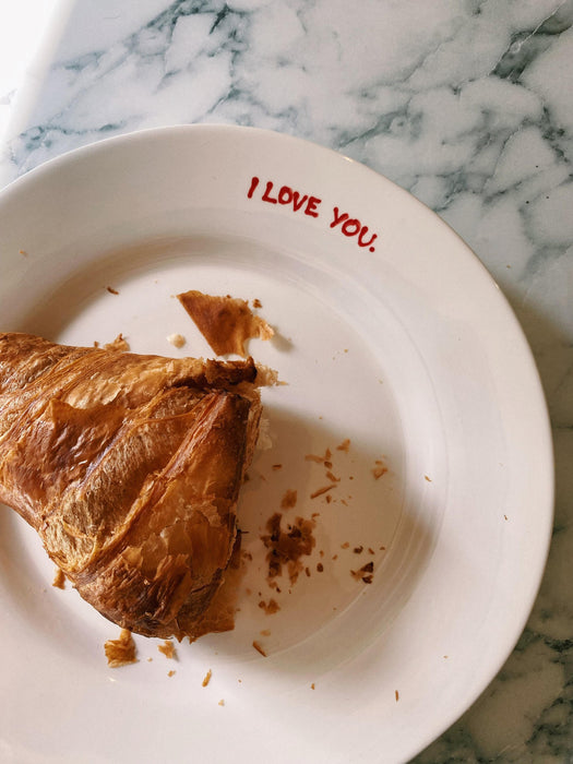 Hand-Painted Breakfast Plate I Love You