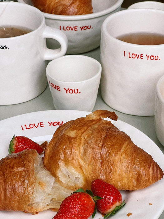 Hand-Painted Breakfast Plate I Love You