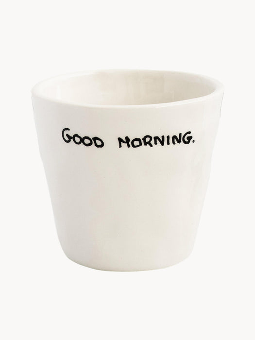 Hand-Painted Espresso Cup Good Morning