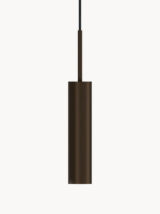 Small Pendant Light Tubulaire with Ribbed Surface H 24 cm