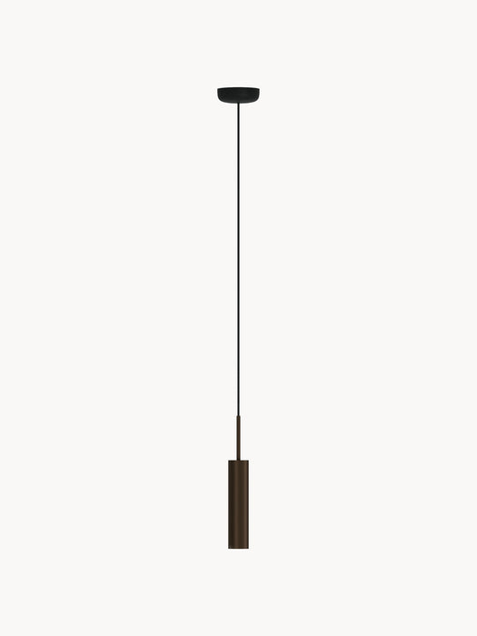 Small Pendant Light Tubulaire with Ribbed Surface H 24 cm