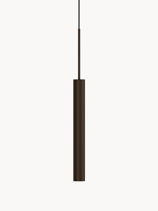 Small Pendant Light Tubulaire with Ribbed Surface H 48 cm