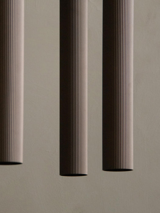 Small Pendant Light Tubulaire with Ribbed Surface H 48 cm