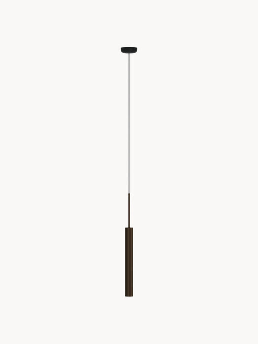 Small Pendant Light Tubulaire with Ribbed Surface H 48 cm