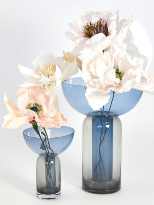 Torus Mouth-Blown Glass Vase, H 20 cm