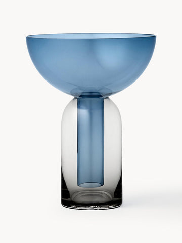 Torus Mouth-Blown Glass Vase, H 20 cm