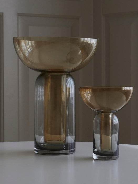 Torus Mouth-Blown Glass Vase, H 20 cm