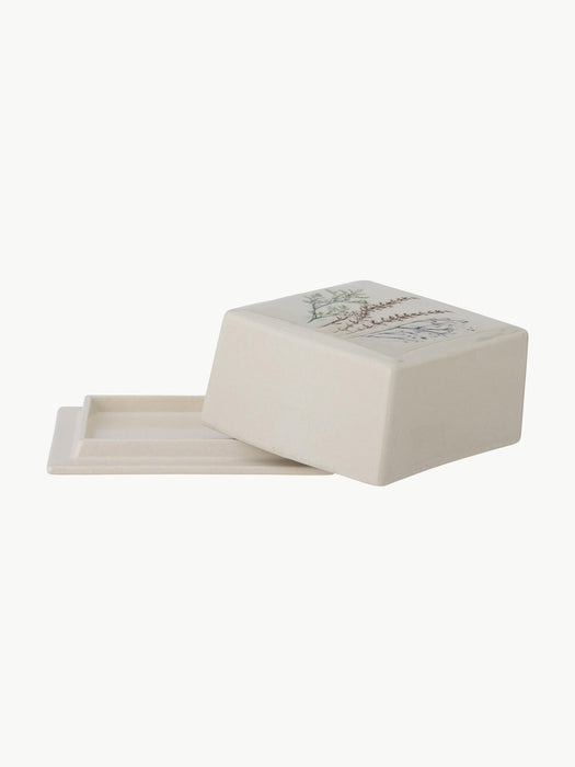 Handmade Butter Dish Bea with Grass Motif