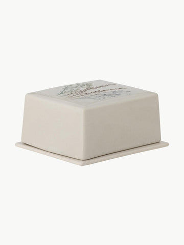 Handmade Butter Dish Bea with Grass Motif