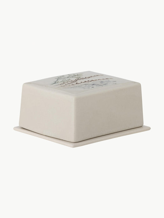 Handmade Butter Dish Bea with Grass Motif