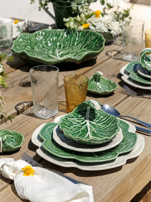 Hand-painted Dinner Plates Cabbage Set of 4