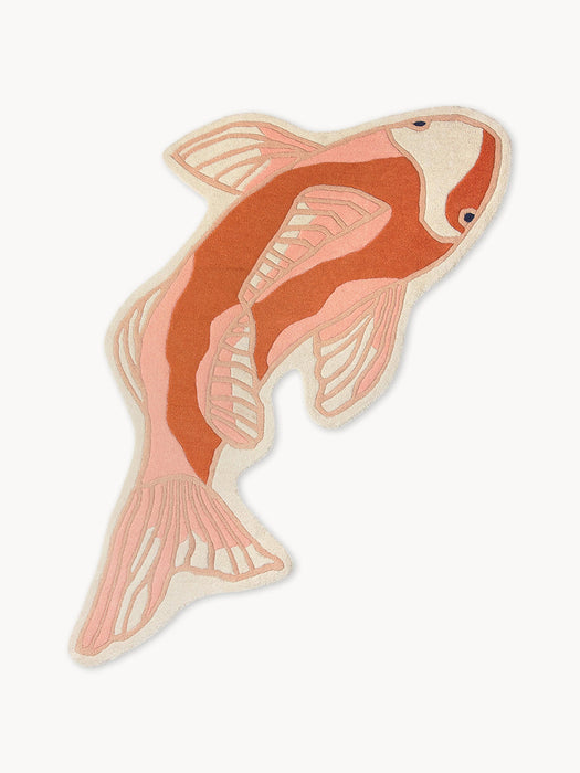 Wool Rug Koi in Organic Shape