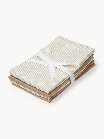 Camel Organic Cotton Baby Muslin Cloths, Set of 4