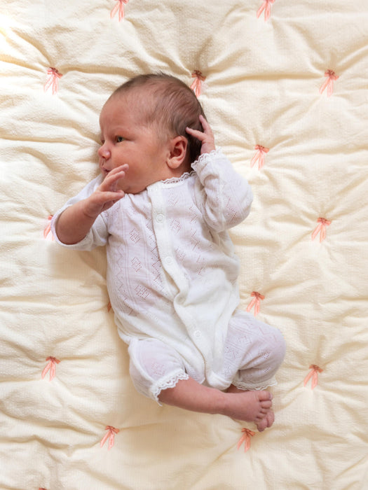 Quilted Organic Cotton Cuddly Blanket Bows