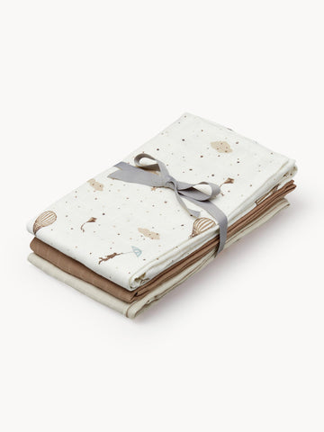 Dreamland Cotton Muslin Cloths, Set of 3