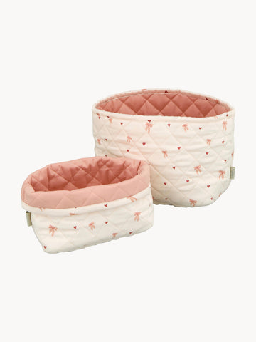 Bows Kids Cotton Storage Baskets, Set of 2