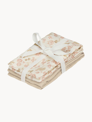Augusta Organic Cotton Baby Muslin Cloths, Set of 4