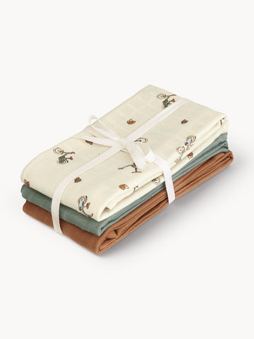 Bicycles Cotton Muslin Cloths, Set of 3
