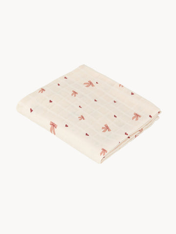 Bows Cotton Muslin Cloths, Set of 2