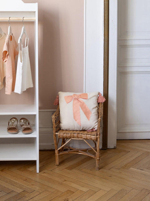 Bows Organic Cotton Cushion with Tassels