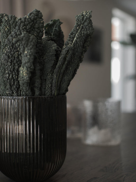 Glass Vase Simple Stripe, H 18 cm