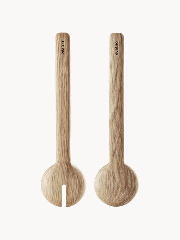 Eva Trio Oak Wood Salad Servers